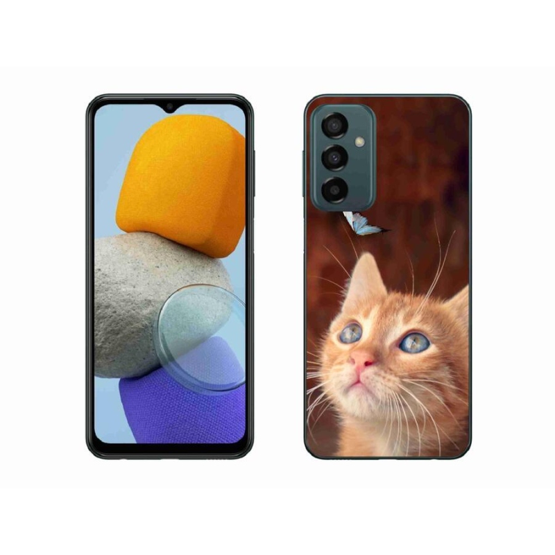 Gél borító mmCase Samsung Galaxy M23 5G - pillangó és cica - Samsung Galaxy M23 5G számára