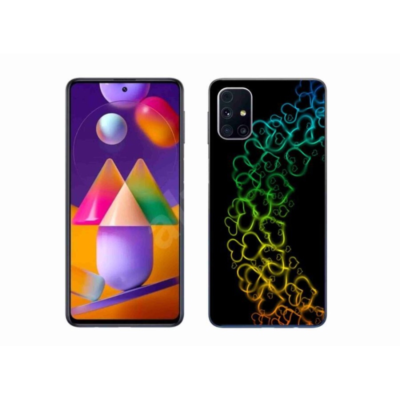Gél védőhuzat mmCase Samsung Galaxy M31s készülékhez - színes szívek
