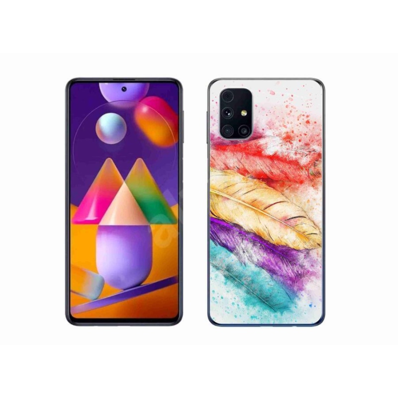Gél védőhuzat mmCase Samsung Galaxy M31s készülékhez - színes tollak