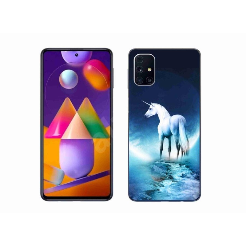 Gél védőhuzat mmCase Samsung Galaxy M31S készülékhez - fehér egyszarvú