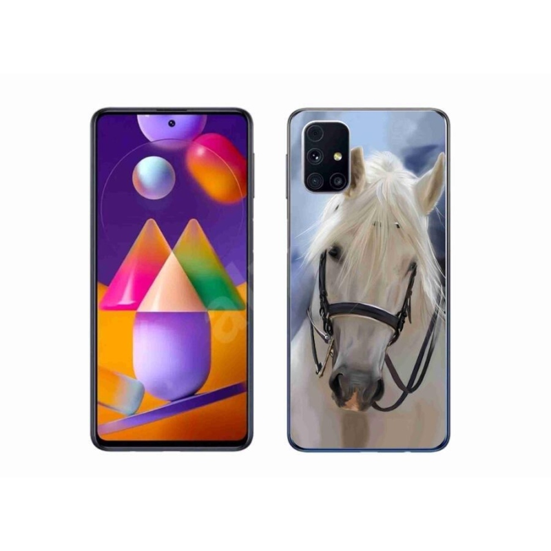 Gél borítás mmCase Samsung Galaxy M31s készülékhez - fehér ló