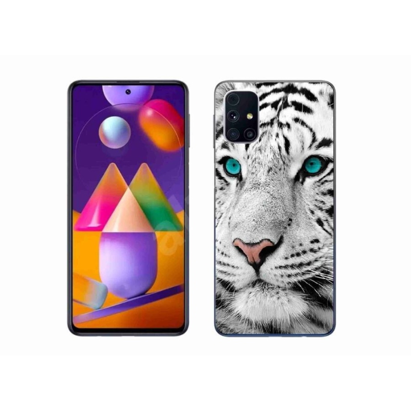 Gél védőhuzat mmCase Samsung Galaxy M31s készülékhez - fehér tigris