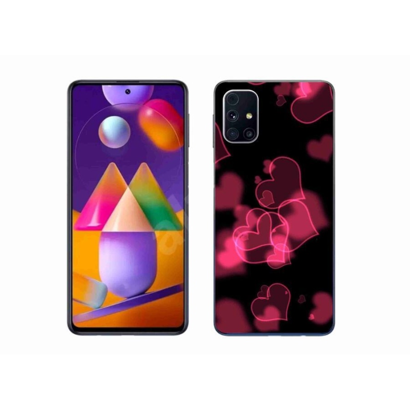 Gél védőhuzat mmCase Samsung Galaxy M31s készülékhez - piros szívek