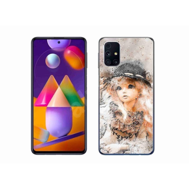 Zselés borító mmCase Samsung Galaxy M31s készülékhez - kalapos lány