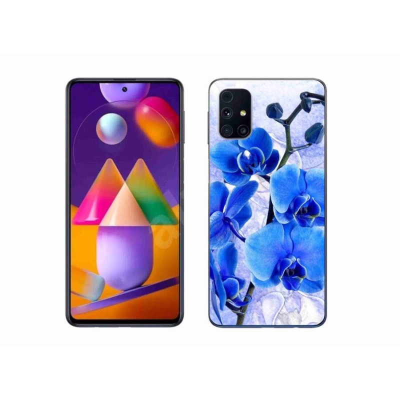 Gél védőhuzat mmCase Samsung Galaxy M31S készülékhez - kék virágok