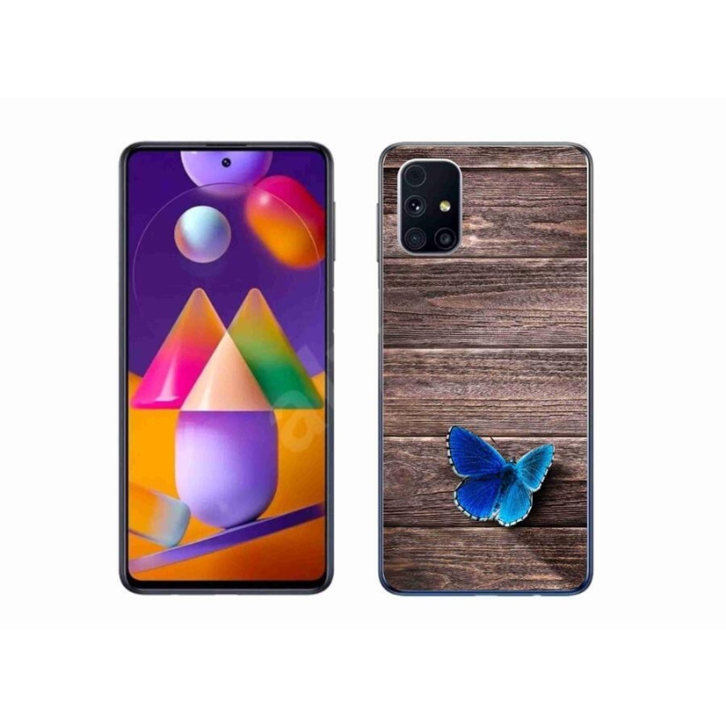 Gél védőhuzat mmCase Samsung Galaxy M31s készülékhez - kék pillangó 1