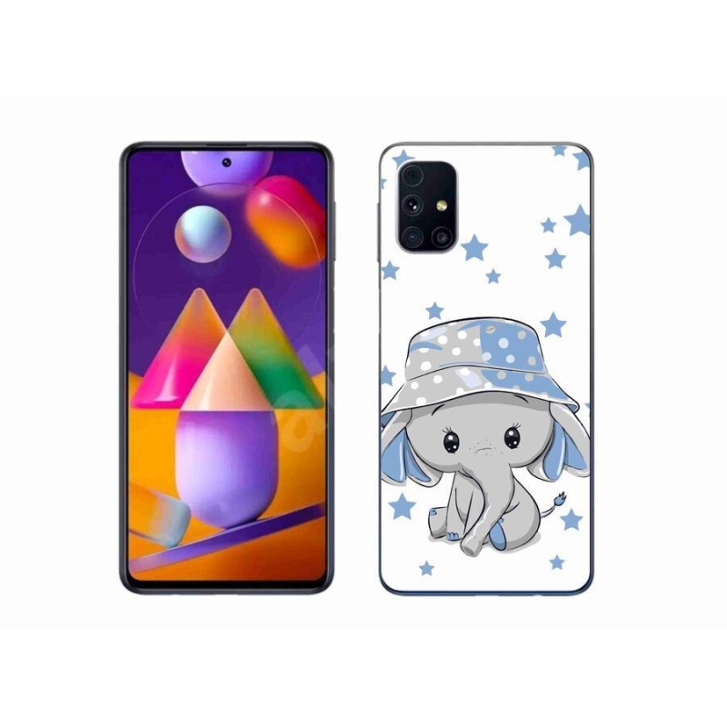 Gél védőhuzat mmCase Samsung Galaxy M31s készülékhez - kék elefánt
