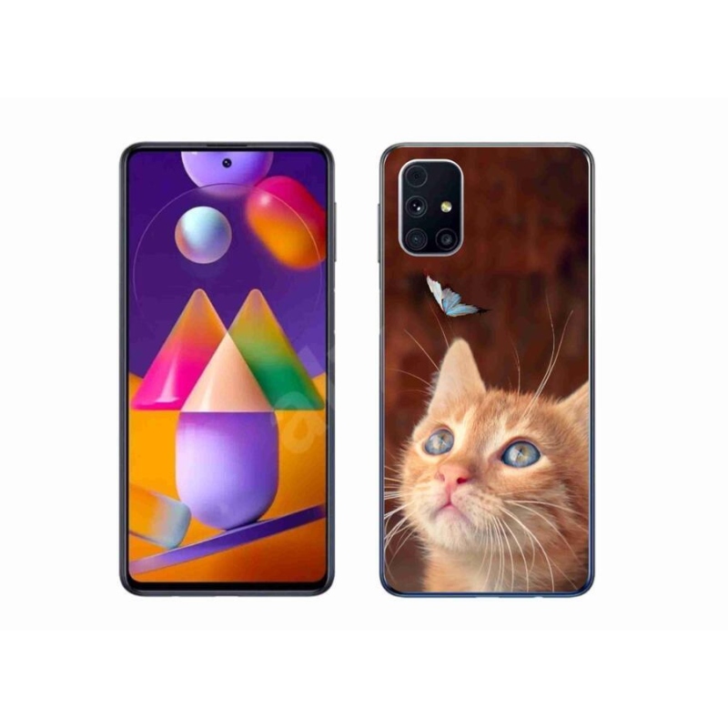 Gél borító mmCase Samsung Galaxy M31s készülékhez - pillangó és cica