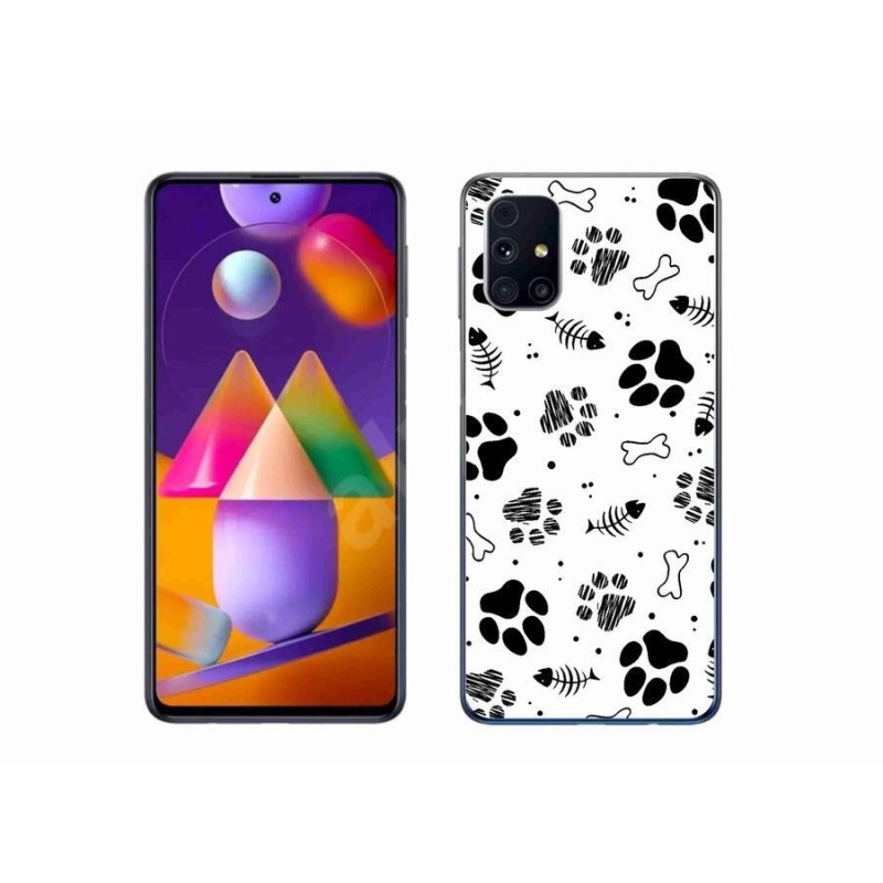 Zselés borítás mmCase Samsung Galaxy M31s készülékhez - kutyamancsok 1