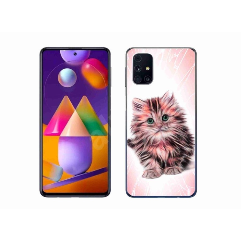 Gél borító mmCase Samsung Galaxy M31s készülékhez - aranyos cica