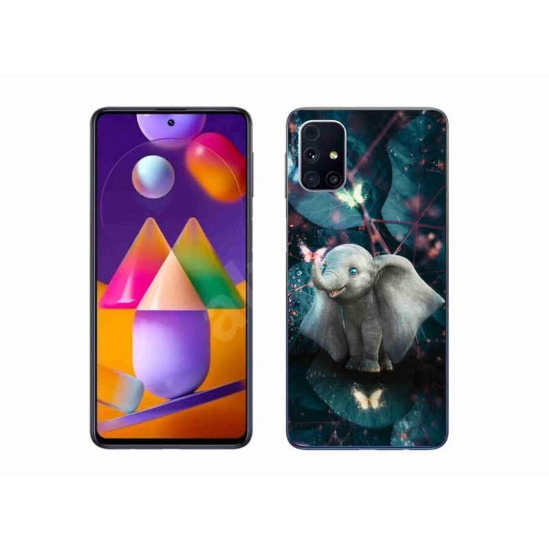 Gél borítás mmCase Samsung Galaxy M31s készülékhez - aranyos elefánt
