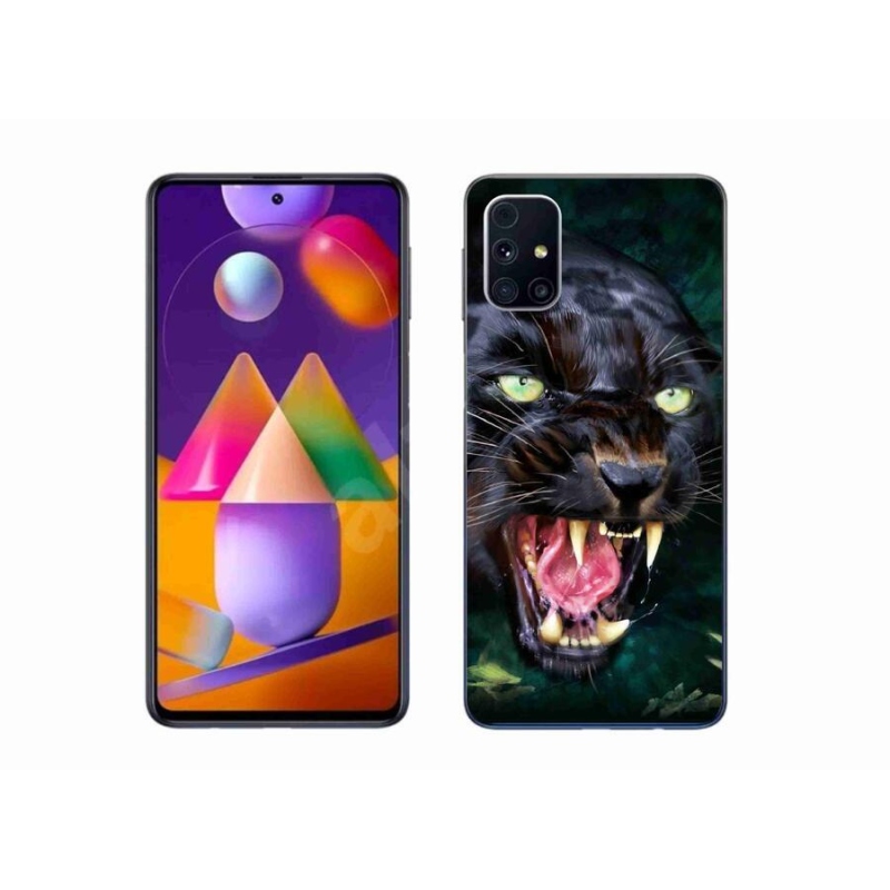 Gél borítás mmCase Samsung Galaxy M31S készülékhez - dühös fekete párduc