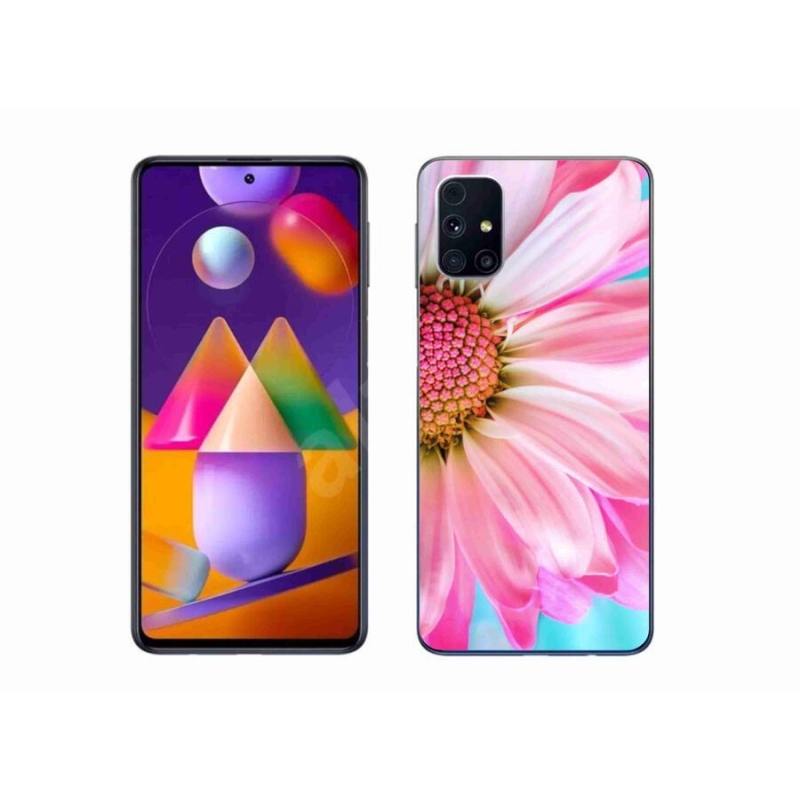 Gél védőhuzat mmCase Samsung Galaxy M31s készülékhez - rózsaszín virág