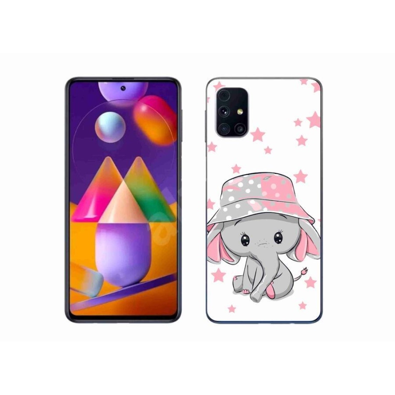 Gél védőhuzat mmCase Samsung Galaxy M31s készülékhez - rózsaszín elefánt