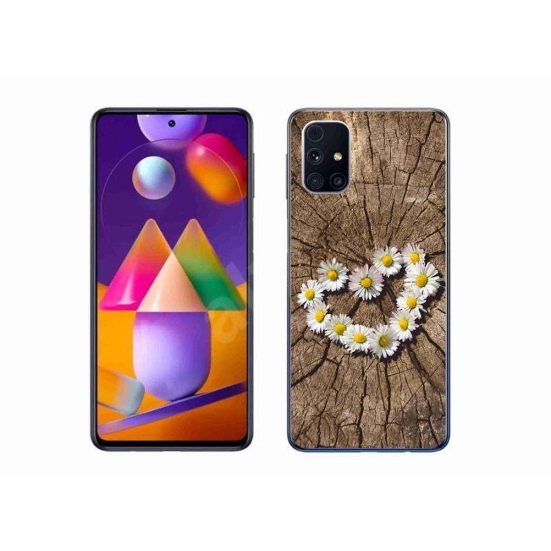 Zselés borító mmCase Samsung Galaxy M31s készülékhez - százszorszépek szíve