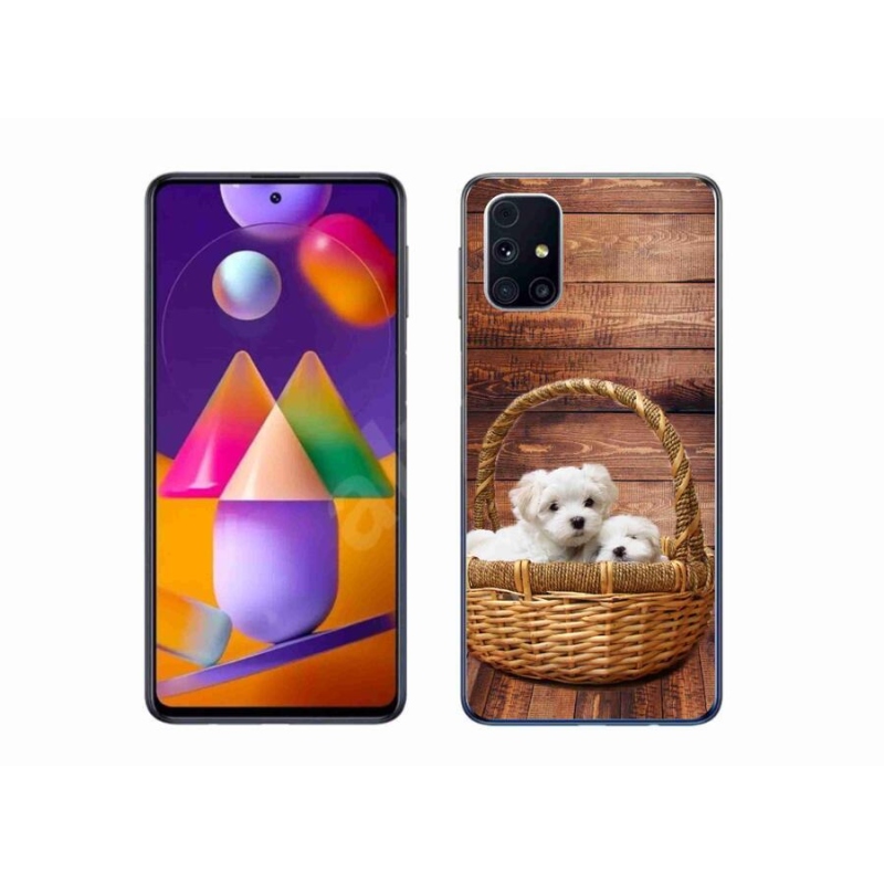 Zselés borítás mmCase Samsung Galaxy M31s készülékhez - kölyökkutyák
