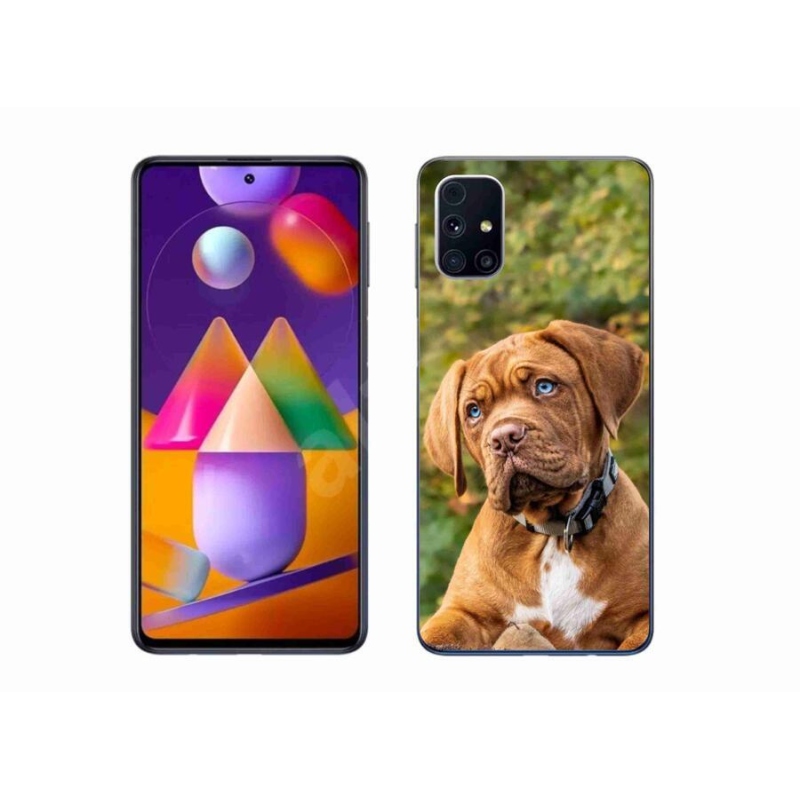 Zselés borítás mmCase Samsung Galaxy M31s készülékhez - kölyökkutyakék