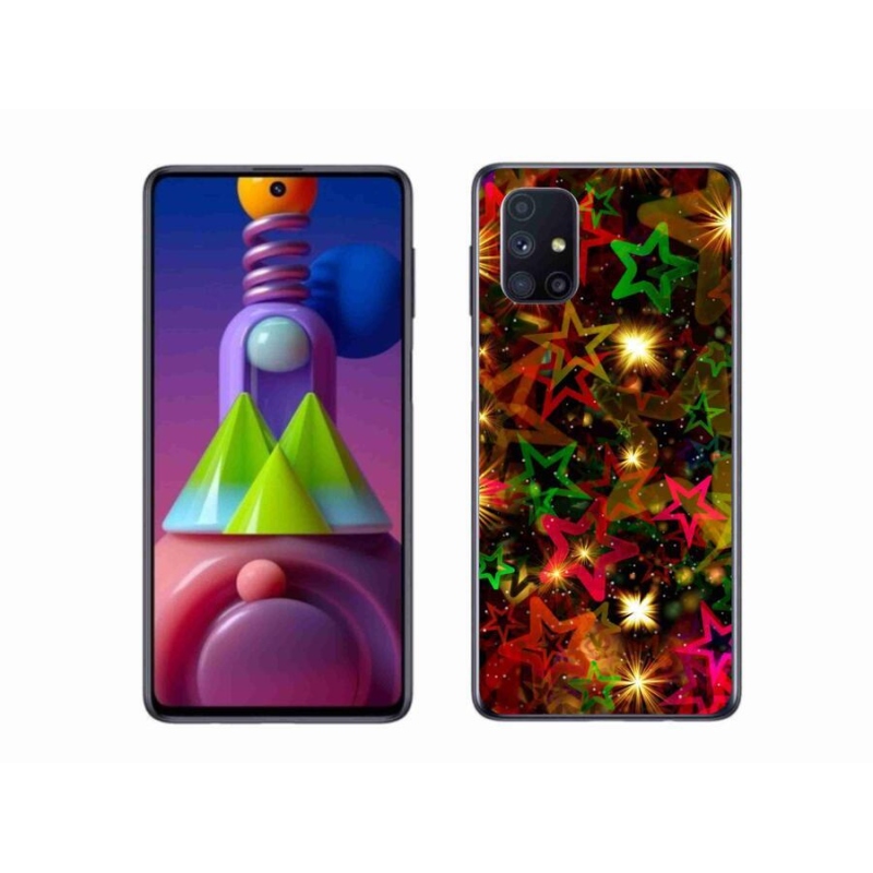 Gél borító mmCase a mobiltelefon Samsung Galaxy M51 - színes csillagok