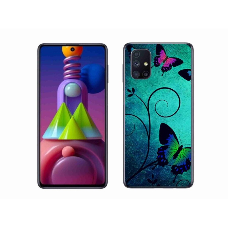 Gél védőhuzat mmCase mobiltelefonhoz Samsung Galaxy M51 - színes pillangók