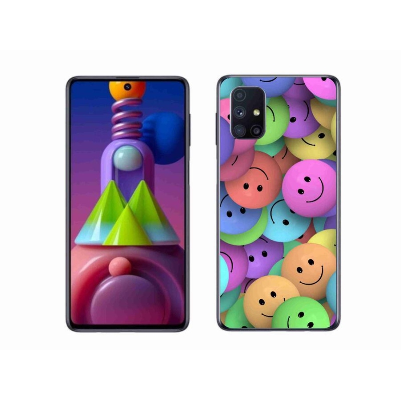 Gél borító mmCase a mobiltelefonon Samsung Galaxy M51 - színes smiley-k