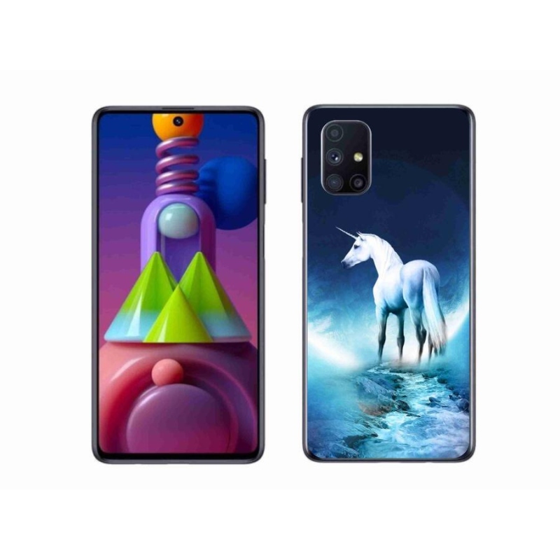 Gél védőhuzat mmCase Samsung Galaxy M51 készülékhez - fehér egyszarvú