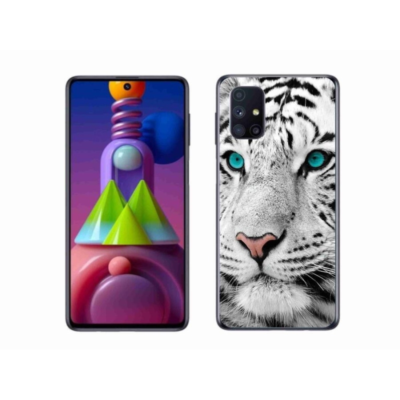 Gél védőhuzat mmCase Samsung Galaxy M51 készülékhez - fehér tigris