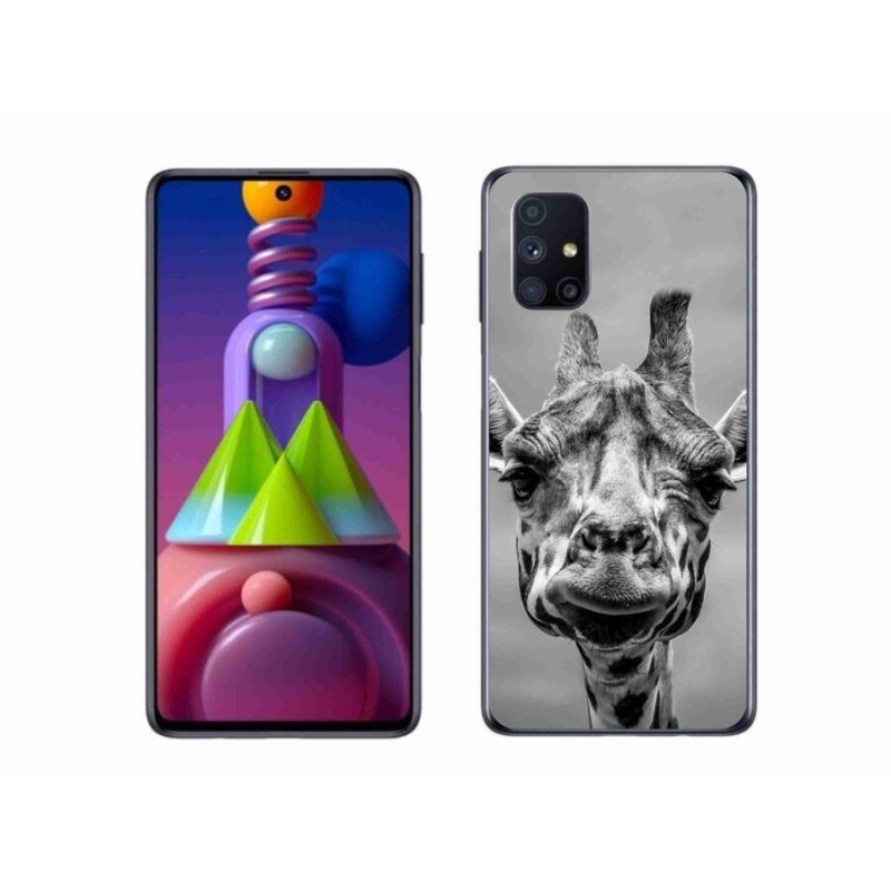 Zselés borítás mmCase Samsung Galaxy M51 készülékhez - fekete-fehér zsiráf