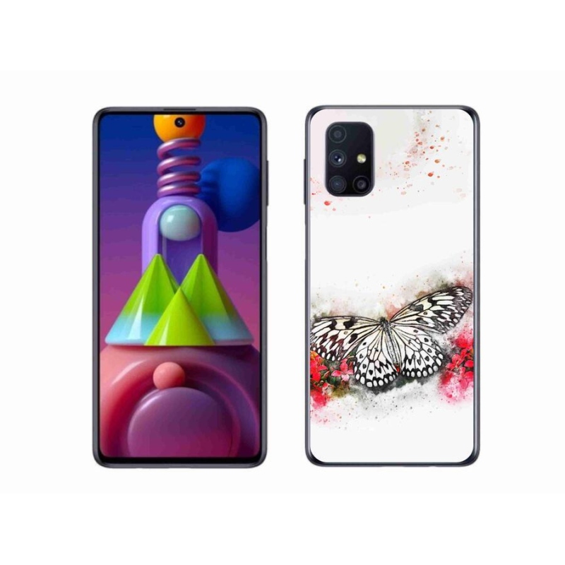 Zselés borítás mmCase Samsung Galaxy M51 - fekete-fehér pillangóhoz