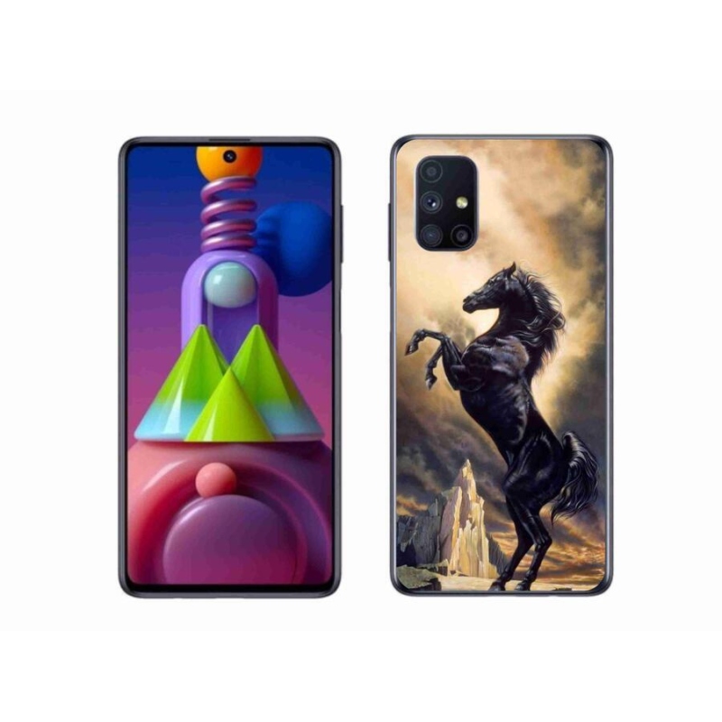 Zselés borítás mmCase Samsung Galaxy M51 - fekete rajzfilm lóhoz