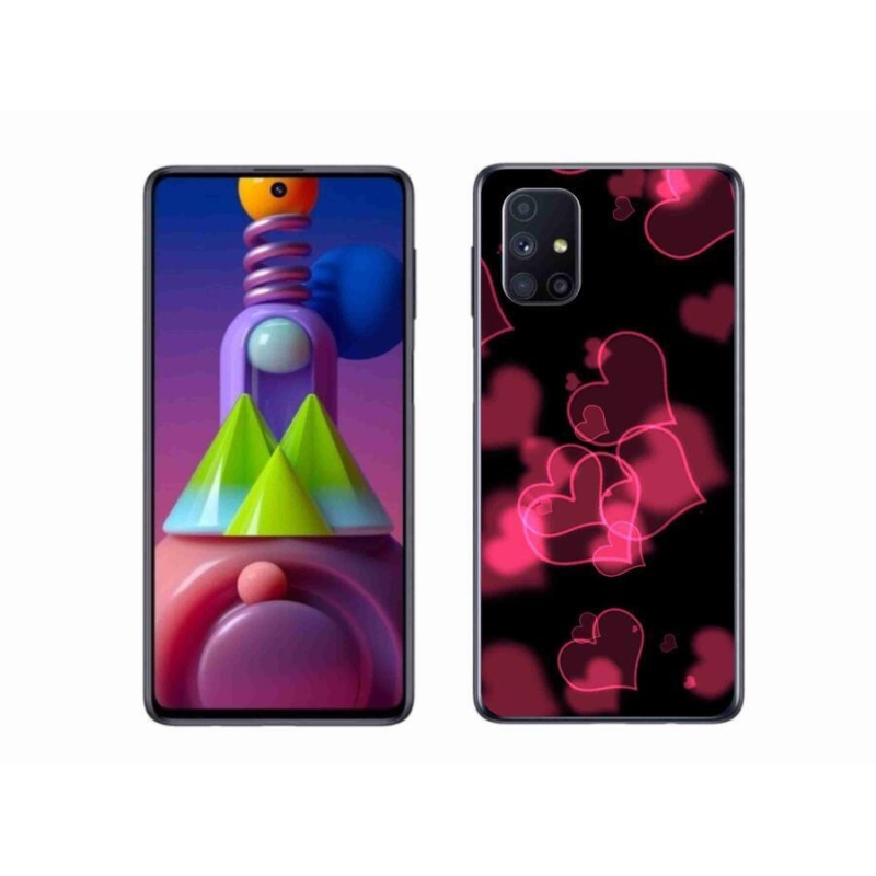 Gél védőhuzat mmCase Samsung Galaxy M51 készülékhez - piros szívek