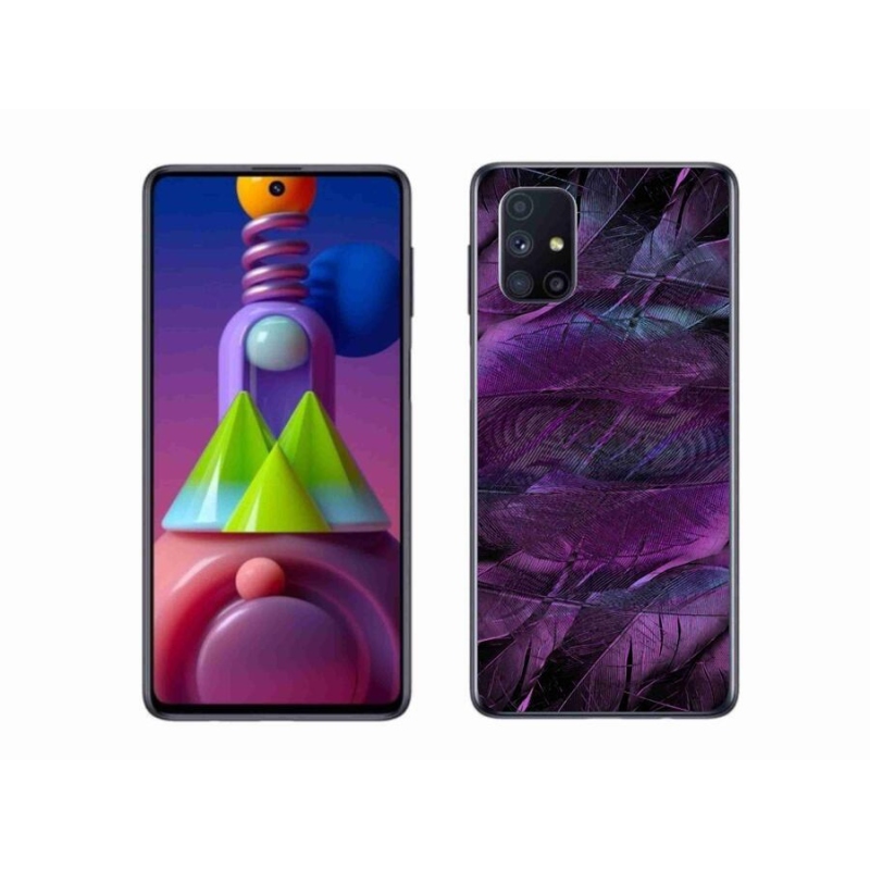 Gél védőhuzat mmCase Samsung Galaxy M51 - lila tollakhoz