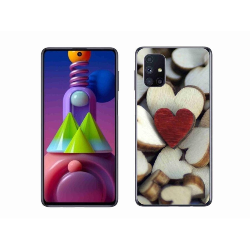 Gél borítás mmCase Samsung Galaxy M51 készülékhez - gravírozott piros szív