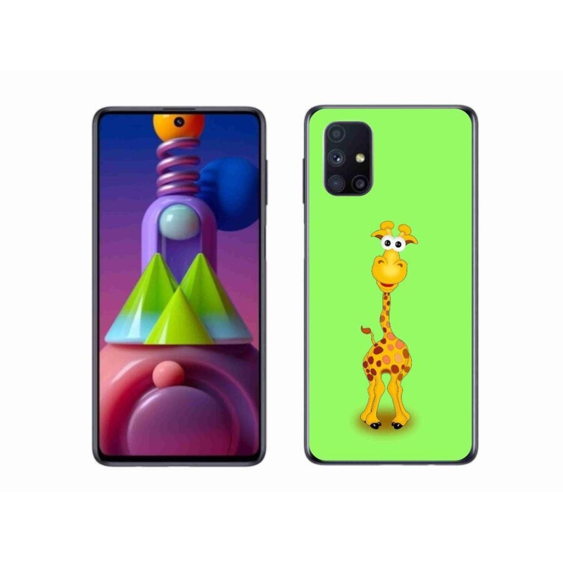 Zselés borító mmCase mobiltelefonhoz Samsung Galaxy M51 - rajzfilm zsiráf