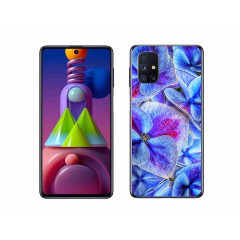 Gél védőhuzat mmCase mobiltelefonhoz Samsung Galaxy M51 - kék virágok 1