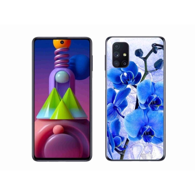 Gél védőhuzat mmCase Samsung Galaxy M51 készülékhez - kék virágok
