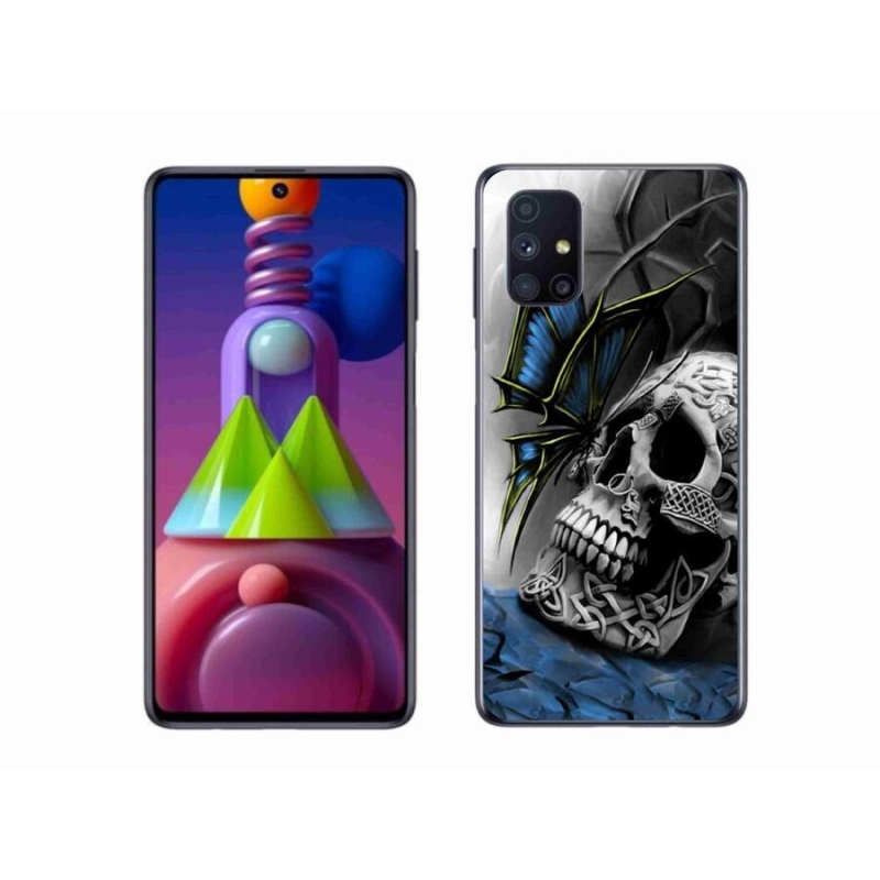 Gél borítás mmCase Samsung Galaxy M51 készülékhez - pillangó és koponya
