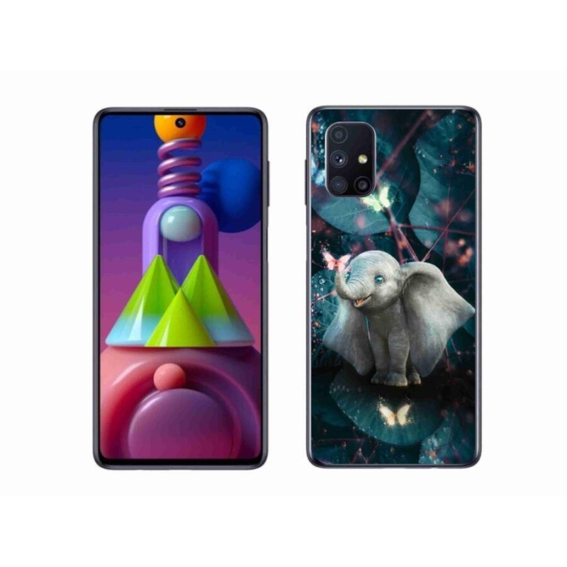 Gél borító mmCase mobiltelefonhoz Samsung Galaxy M51 - aranyos elefánt