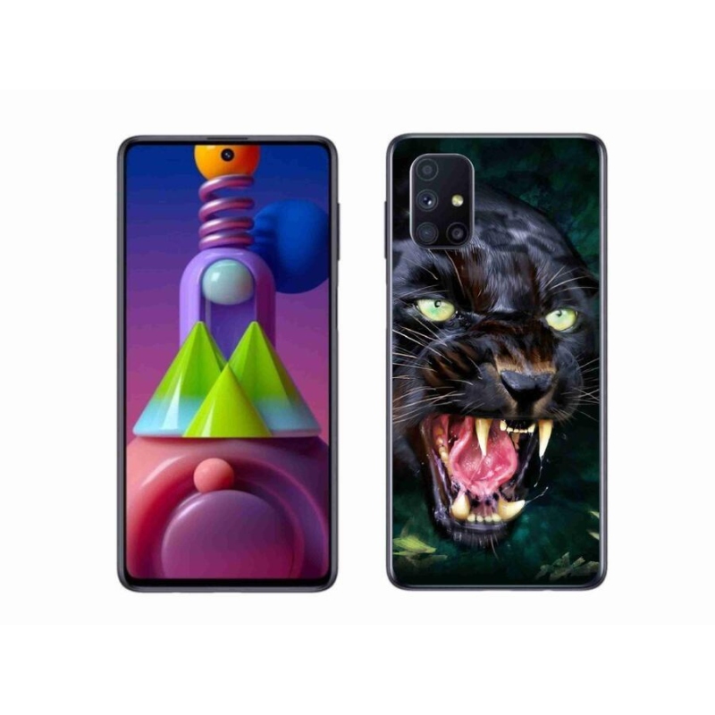 Gél borítás mmCase Samsung Galaxy M51 - dühös fekete párduchoz