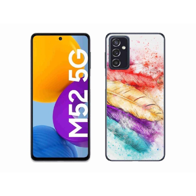 Gél borító mmCase a mobiltelefon Samsung Galaxy M52 5G - színes tollakkal