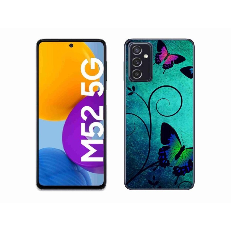 Gél védőhuzat mmCase Samsung Galaxy M52 5G - színes pillangókhoz