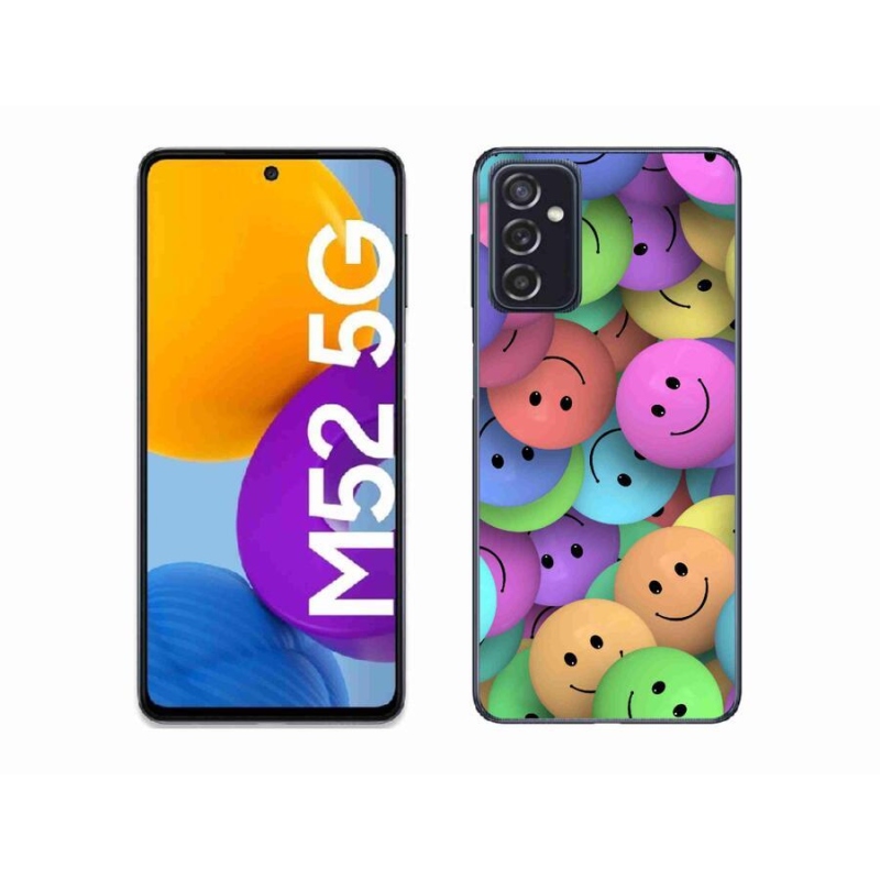 Gél borító mmCase a mobiltelefonon Samsung Galaxy M52 5G - színes smiley-k