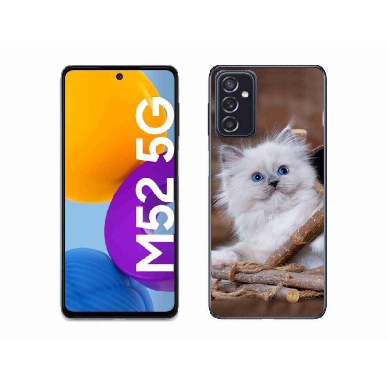 Gél védőhuzat mmCase Samsung Galaxy M52 5G - fehér cica