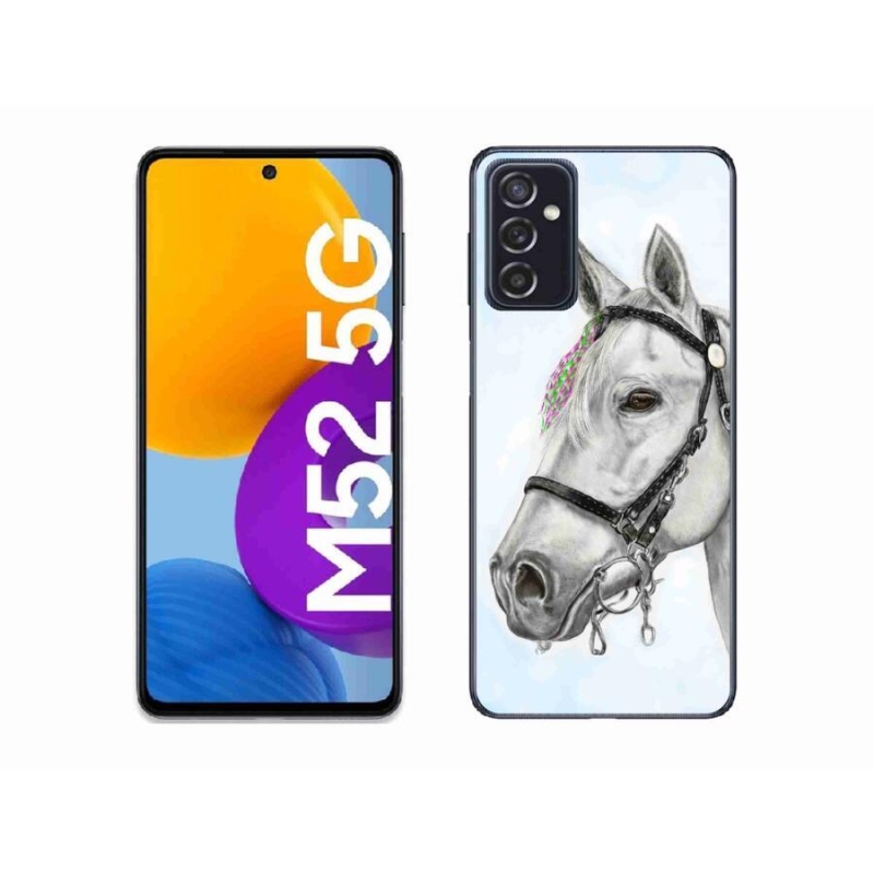 Zselés borítás mmCase Samsung Galaxy M52 5G - fehér ló 1