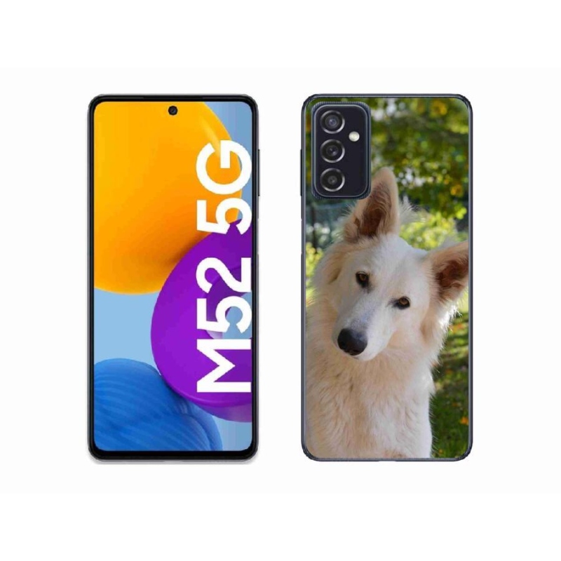 Gél védőhuzat mmCase Samsung Galaxy M52 5G - fehér Svájci juhász 1