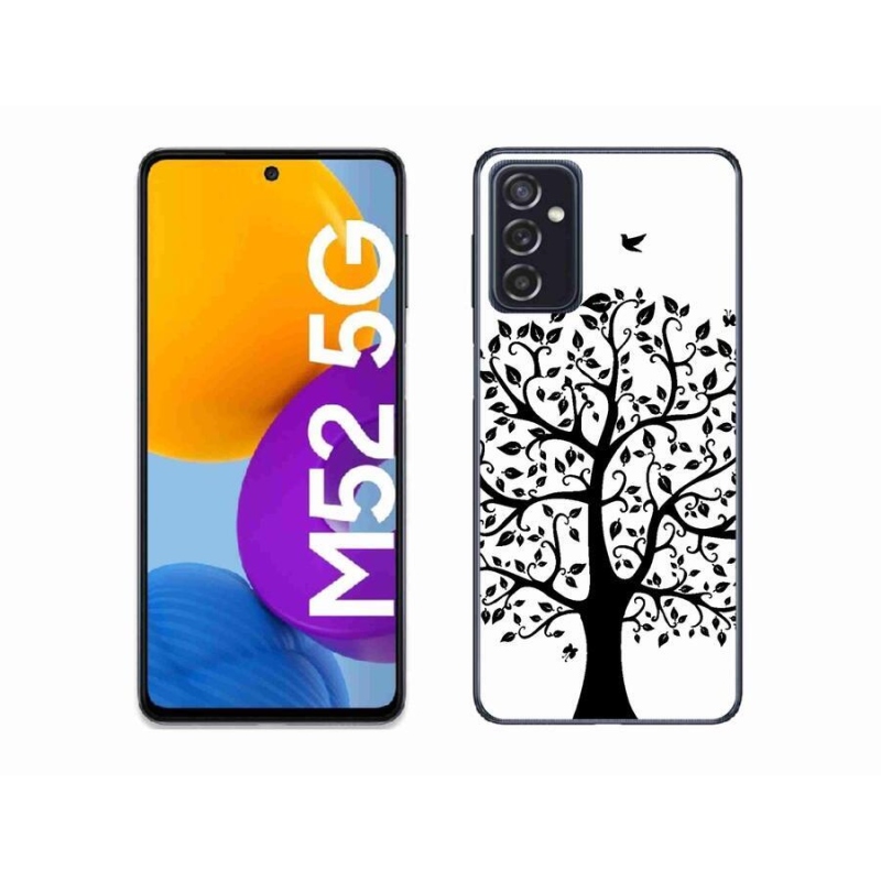 Zselés borítás mmCase Samsung Galaxy M52 5G - fekete-fehér fa