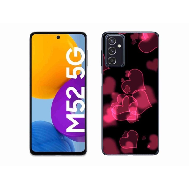 Gél védőhuzat mmCase Samsung Galaxy M52 5G - piros szívek