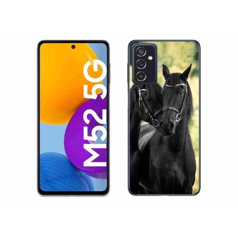 Zselés borítás mmCase Samsung Galaxy M52 5G - két fekete ló