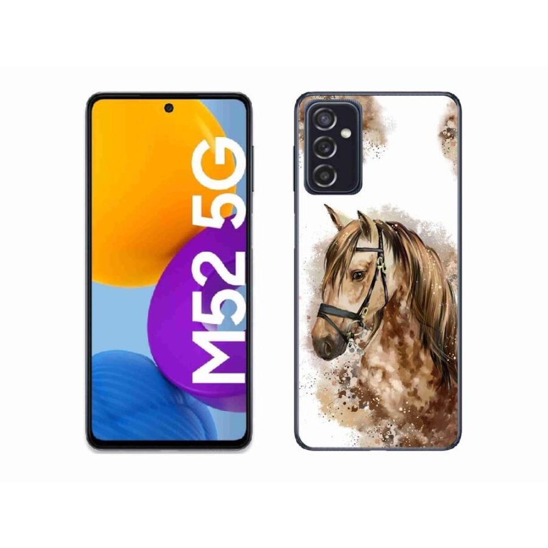 Zselés borító mmCase Samsung Galaxy M52 5G - barna rajzfilm lóhoz