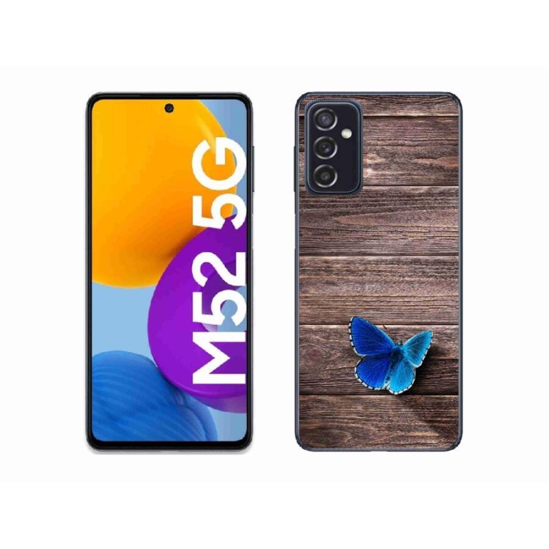 Gél védőhuzat mmCase Samsung Galaxy M52 5G - kék pillangó 1