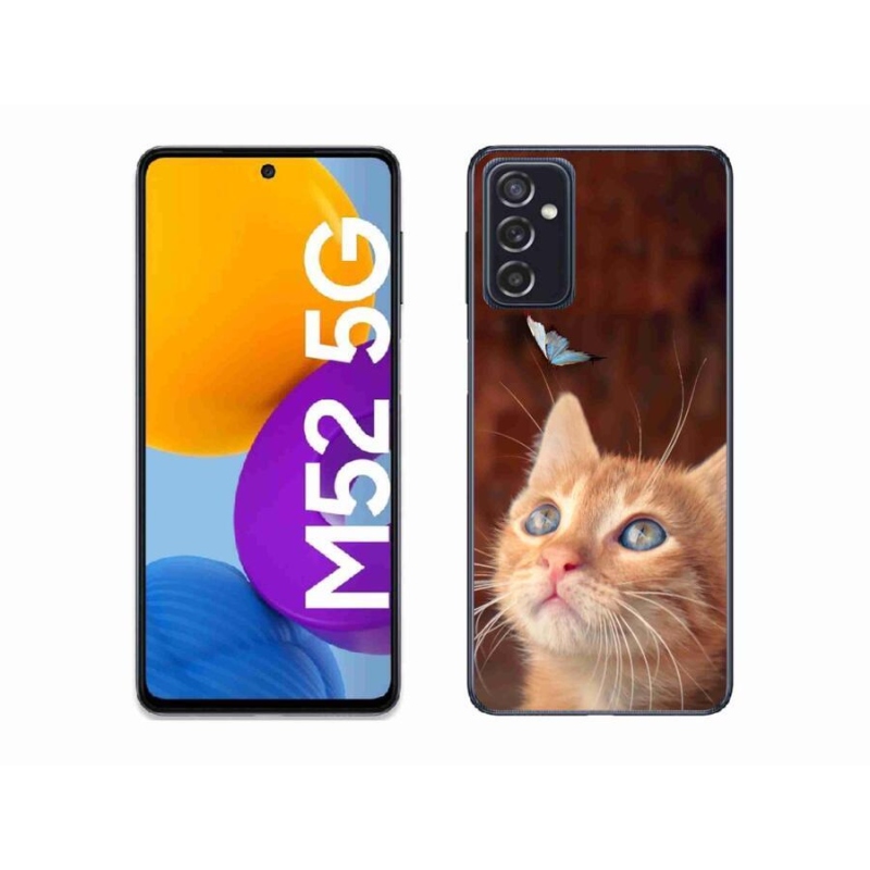 Zselés borító mmCase Samsung Galaxy M52 5G - pillangó és cica